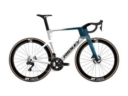 Cestný aero bicykel Ridley NOAH Fast Ultegra Di2 White/Black/Petrol Blue Metallic 2026