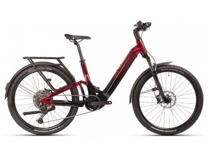 Celoodpružený krosový elektrobicykel Maxbike Saga Pearl Red 2026