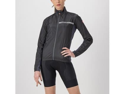 Ľahká dámska cyklistická bunda Castelli Squadra Stretch Svetlá čierna
