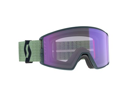 Scott React Ls Soft Green/Blue Chrome Lyžiarske Okuliare